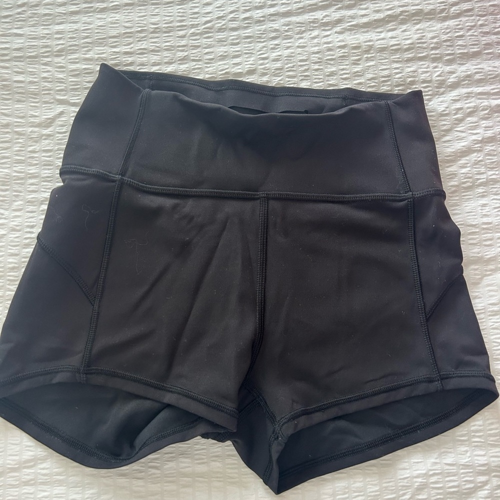 Lululemon Athletica Black Athletic Shorts High-Waisted Compression